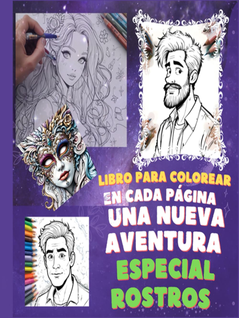 Livre de coloriage visages solution anti stress pour retrouver le calme