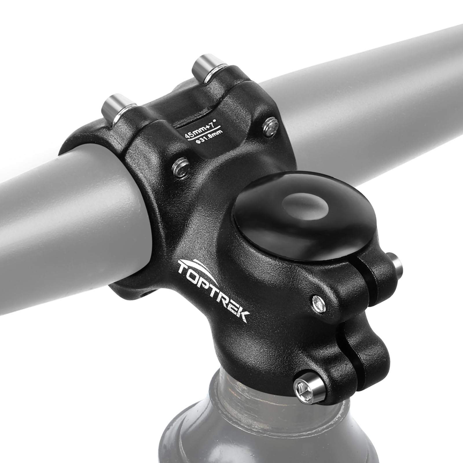 toptrek Attacco manubrio bicicletta 31,8 mm, manubrio mountain bike, 35 mm/45 mm/60 mm/70 mm, attacco manubrio 7° in lega di alluminio, manubrio leggero, manubrio della bicicletta, per MTB, BMX, bici