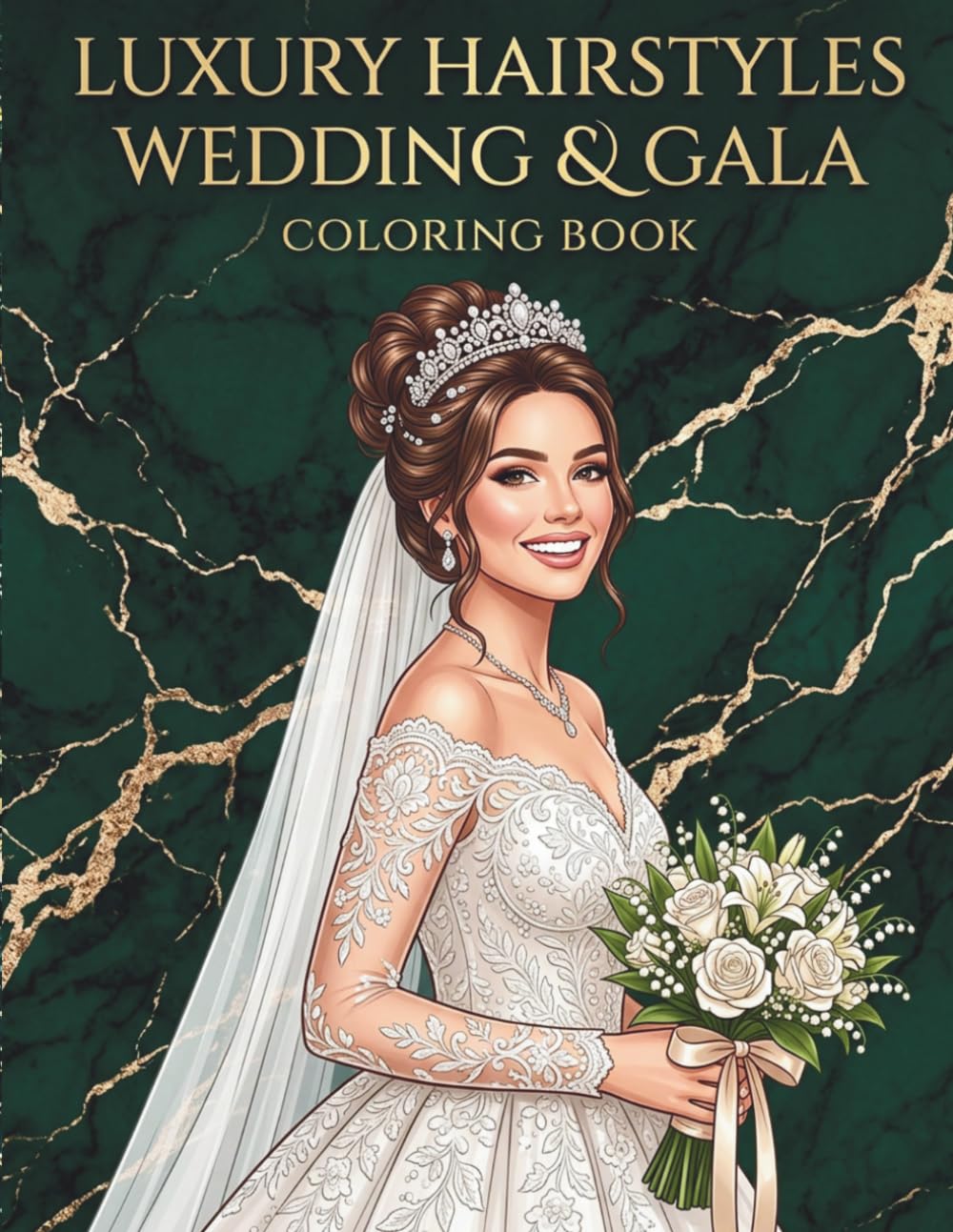Luxury Hairstyles Vol. 3: Wedding & Gala Coloring Book: 50 Breathtaking Bridal Designs for Adults | 102 Pages with Black Reverse Sides to Prevent ... | Glamorous Fashion & Beauty Activity Book
