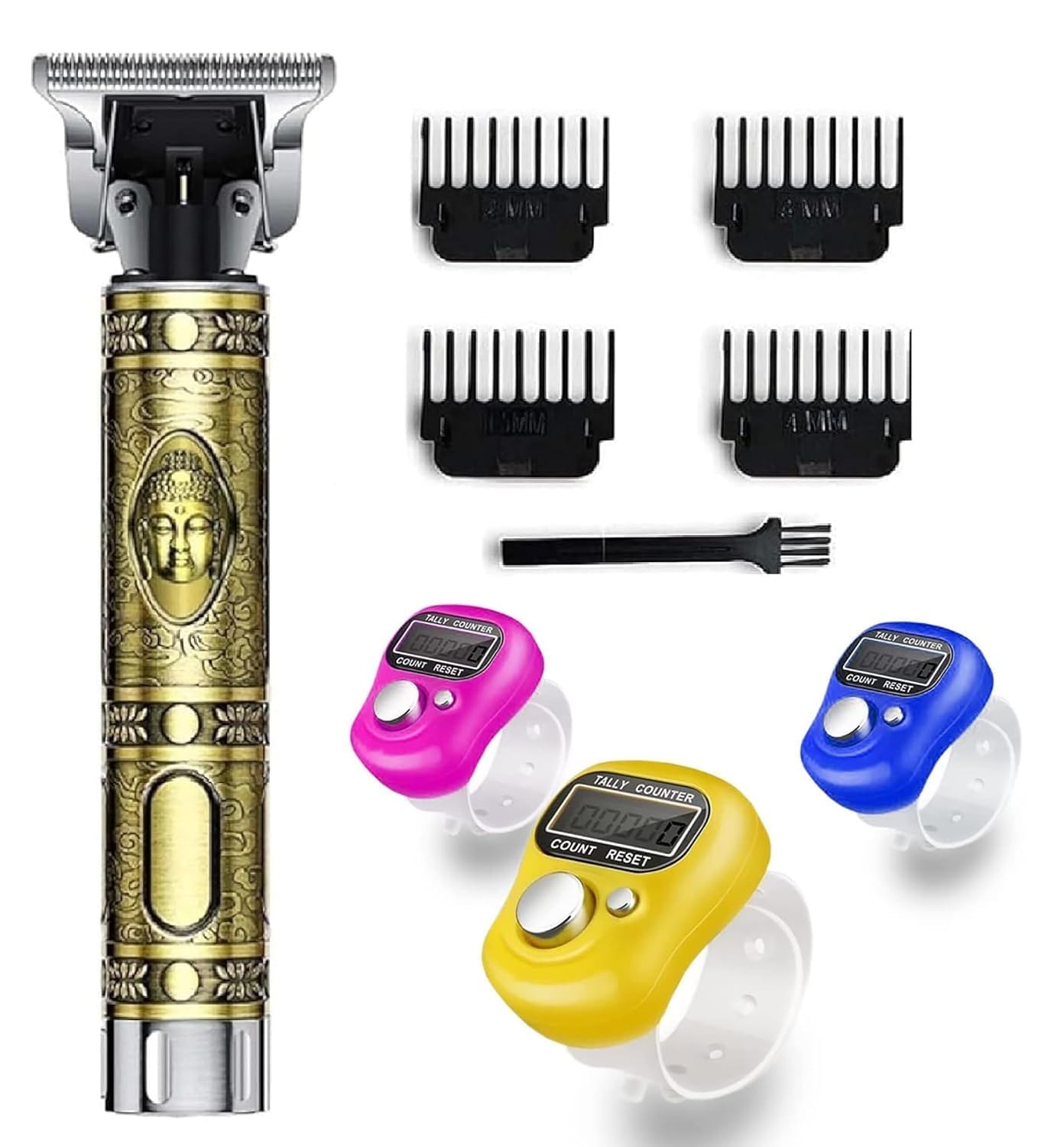 Hair Trimmer For Men –Golden Body,Cordless,4 Guide Combs,USB Rechargeable,Men'S T9 Golden Zero Gap Beard & Hair Clipper With Guide Combs & Brush With 3 Telly Counter FREE (COMBO OFFER) PACK-4-image-43