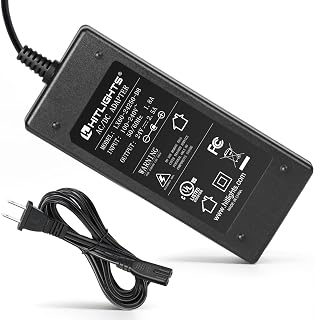 HitLights 24V Power Supply, 2.5A 60W Adapter Transformer UL Listed, 100V-240V AC to 24V DC Converter with 5.5 x 2.1mm DC Plug ＆ AC Cord for LED Strip Lights and Other Low Voltage Devices