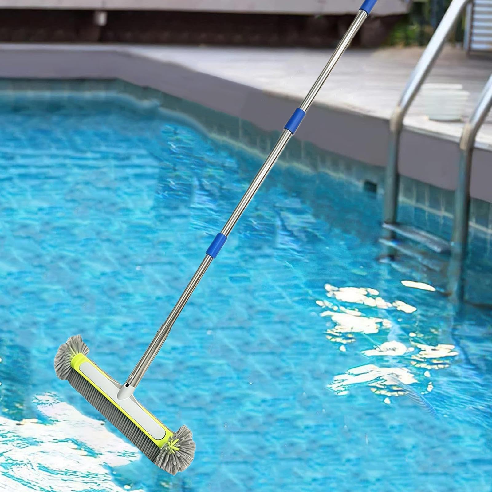Spazzola pulisci piscina con pulitore ad asta rimovibile | per Pareti Pavimento Angoli Vasca Idromassaggio Spa per Pareti, Piastrelle, Pavimento, Spa, Vasca Idromassaggio, Bagno,
