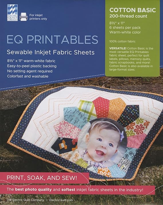 EQ Printables Inkjet Fabric Sheets,1 Pack Office Products