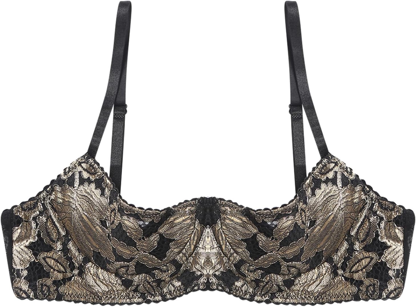 Jugaoge Women Sexy Half Cup Bras Lingerie Bra Top Lace Balconette Push Up Underwired Bra Bralette