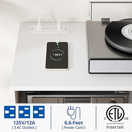 Miniatura 4 de Cozy Castle Soporte de TV para TV de 48 pulgadas, centro de entretenimiento moderno de mediados de siglo con gabinete de almacenamiento, consola