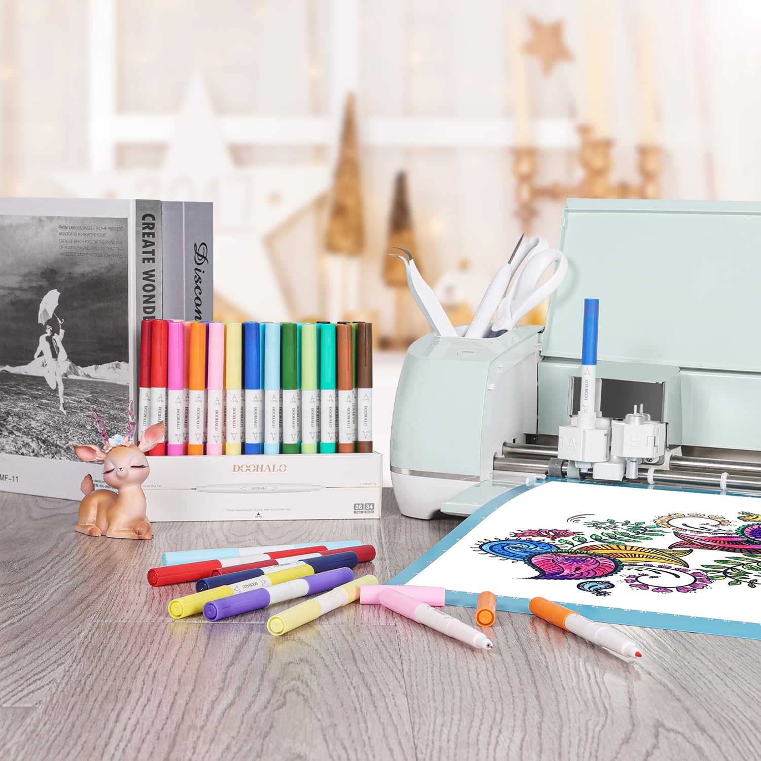 DOOHALO Dual Tip Fine Point Pens Compatible with Cricut Maker 3/4/Explore 3/Air 2 Markers Pens with 0.4/1.0 Tip 36 Packs per Set for Writing Drawing Coloring Art Craft Tool Accessories
