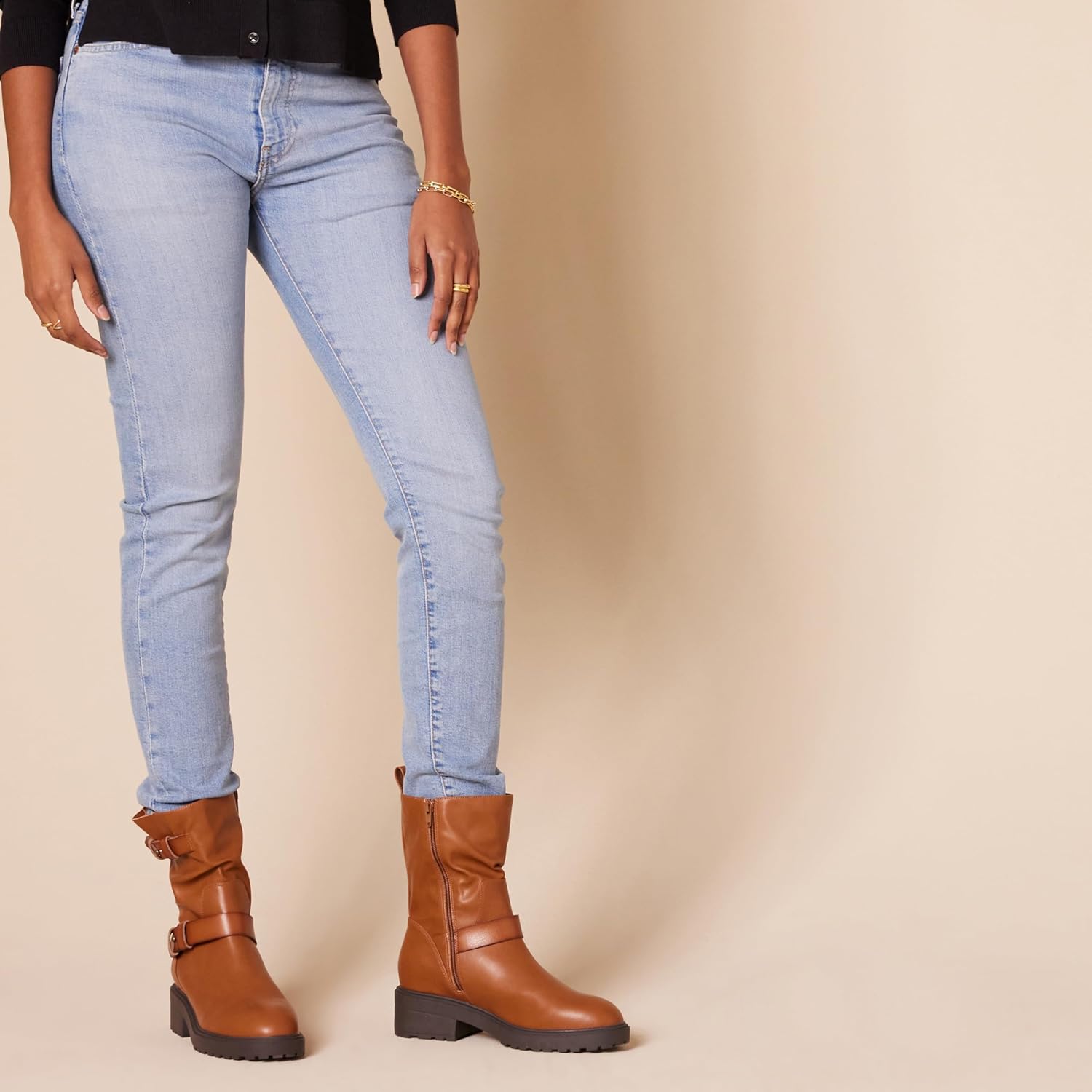 Amazon Essentials Women's Mid Calf Cropped Biker Boot - Image 2