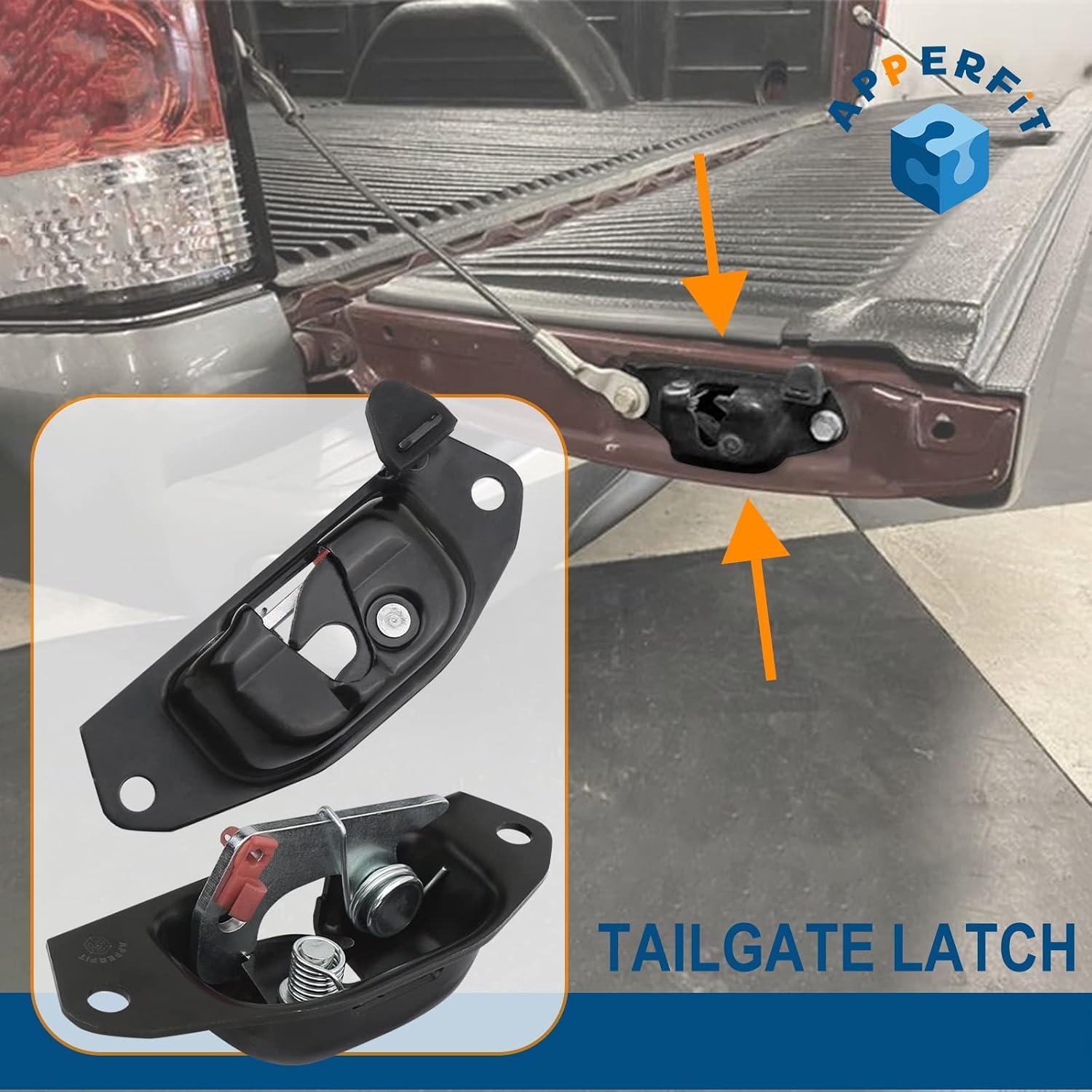 Tailgate Latch Lock w/Cable Bolts 15921948 15921949 Compatible with 1999-2007 Chevrolet Chevy Silverado/GMC Sierra 1500 2500 3500 for Rear Tail Gate Panel Side Left & Right