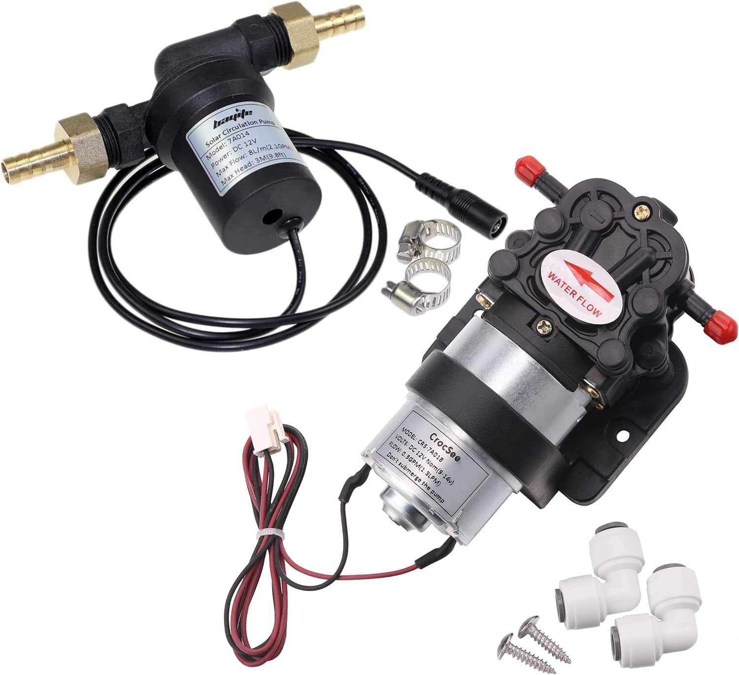 bayite DC 12V Solar Hot Water Heater Circulation Pump 2