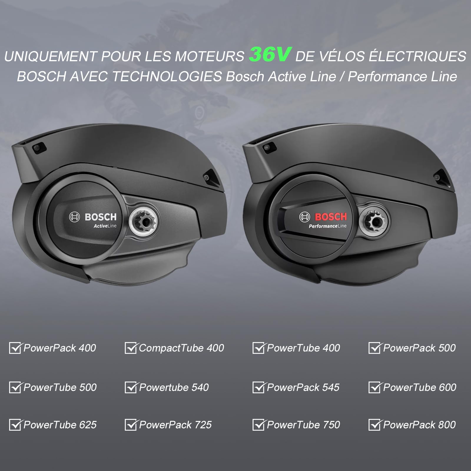 42V 2A Chargeur pour Bosch Performance et Active Line Vélos Electriques pour Batteries 36V