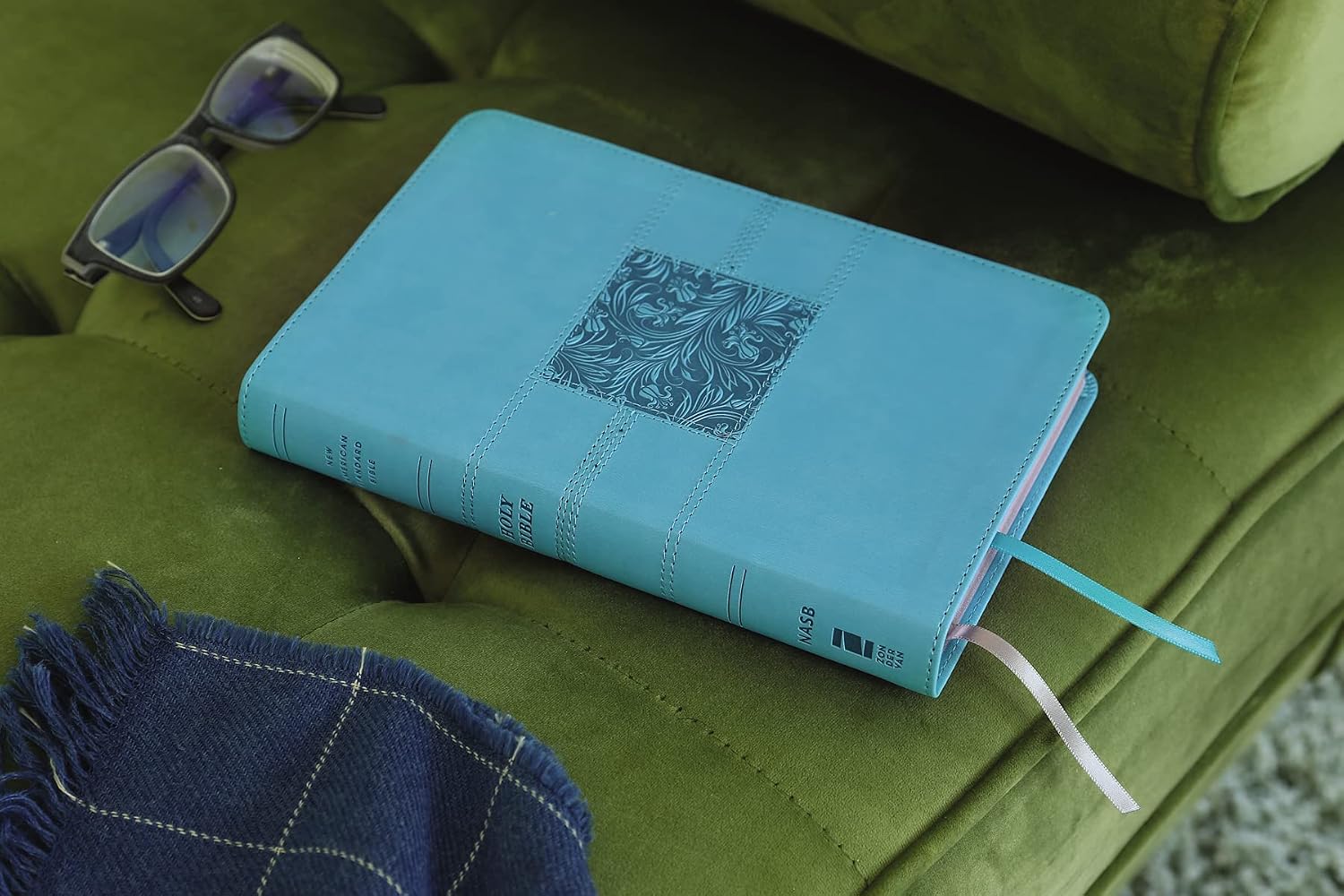 NASB, Thinline Bible, Leathersoft, Teal, Red Letter, 2020 Text, Thumb Indexed, Comfort Print