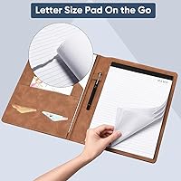 Vista 4 de Pacific Mailer carpeta portafolios con cremallera, organizador de documentos legales para entrevistas, portatarjetas de visita incluido, anotador