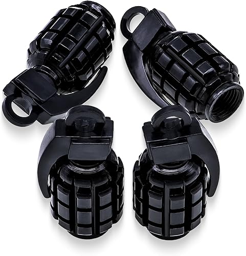 4 tapas de válvula de neumático de granada cromada, tapas de válvula de neumático de acero inoxidable para automóviles, camiones, SUV, motocicletas,