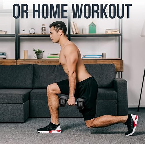 Miniatura 6 de Iron Crush Mancuernas hexagonales  Pesas recubiertas de PVC resistente, asas moleteadas cromadas  Entrenamiento, ejercicio, levantamiento,