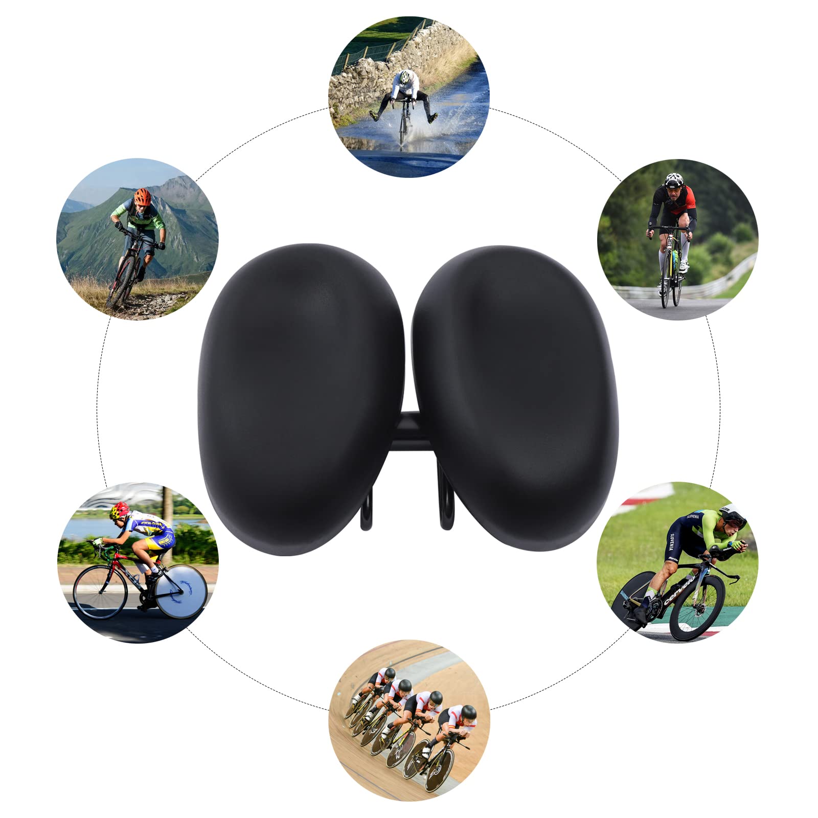 Sella Bici Confortevole - Assorbimento degli Urti - Cuscino Sedile Ergonomico Extra Large - Grande Cuscino di Decompressione - con Doppia Molla - per Mountain Bike, Bici da Strada e Bici da Trekking