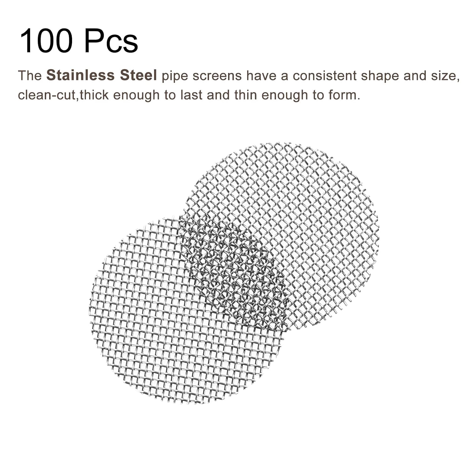 MECCANIXITY Pipe Screen Stainless Steel Screens, 1/2 Inch (12.7mm) Diameter for Pipe Filter, Pack of 100