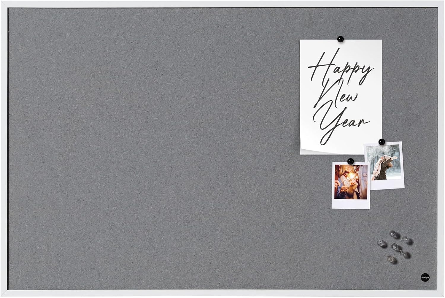 New Basic Bi-Office Office Felt Notice Board with Black Frame Stand 385 x 285 mm