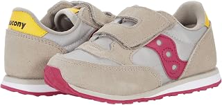 baby boys Jazz Hook & Loop Sneaker, Taupe/Burgundy, 4.5 Big Kid US