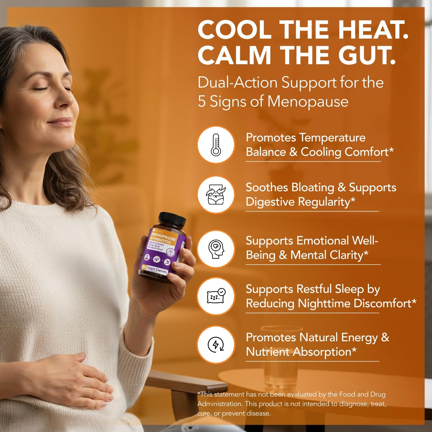 Intimate Rose Menopause Supplements for Women, Synbiotic - Black Cohosh for Menopause Hot Flashes - Womens Probiotics and Prebiotics - 60 Vegan Capsules - Image 2