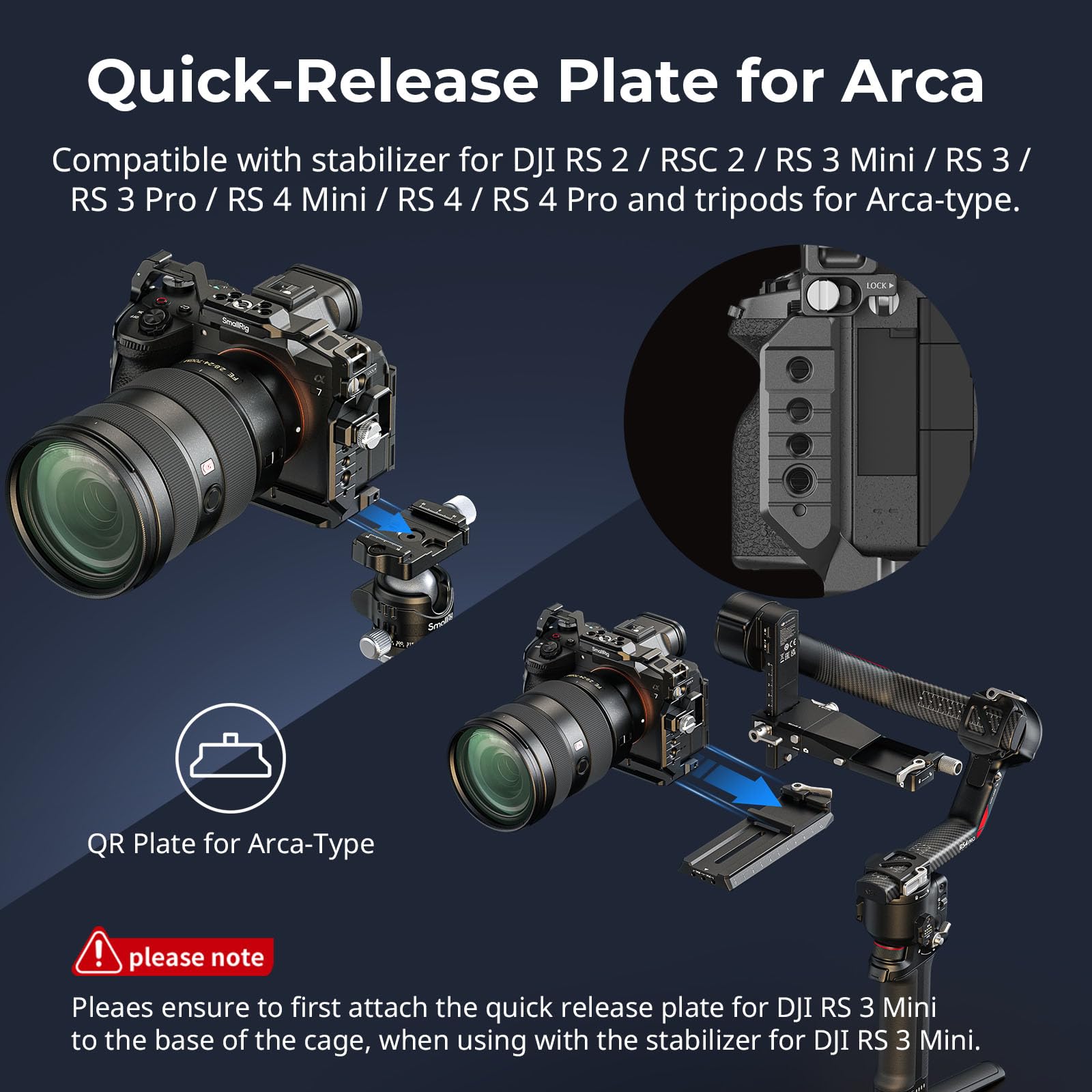 SMALLRIG HawkLock A7 V/A7R V/A7 IV Kit de Cage pour Sony Alpha 7 V/7R V/7 IV, avec Poignée Supérieure NATO, Rail NATO, Plaque de Dégagement Rapide pour Arca, Serre-Câble pour HDMI - 6027