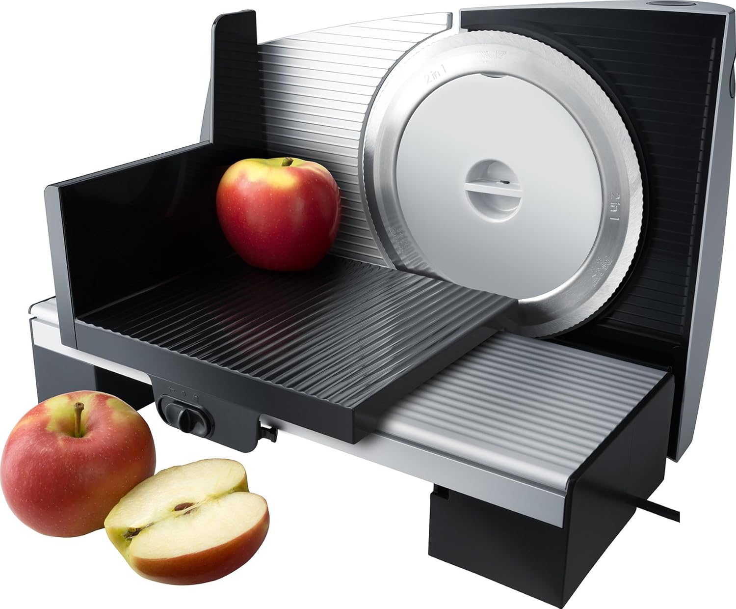 Steba AS 200 All-Slicer, Made in EU, Solinger Stainless Steel Knife, Adjustable Interface, up to 15 mm, Lightweight Sledge with Hand Guard and Food Holder, Double Safety Switch