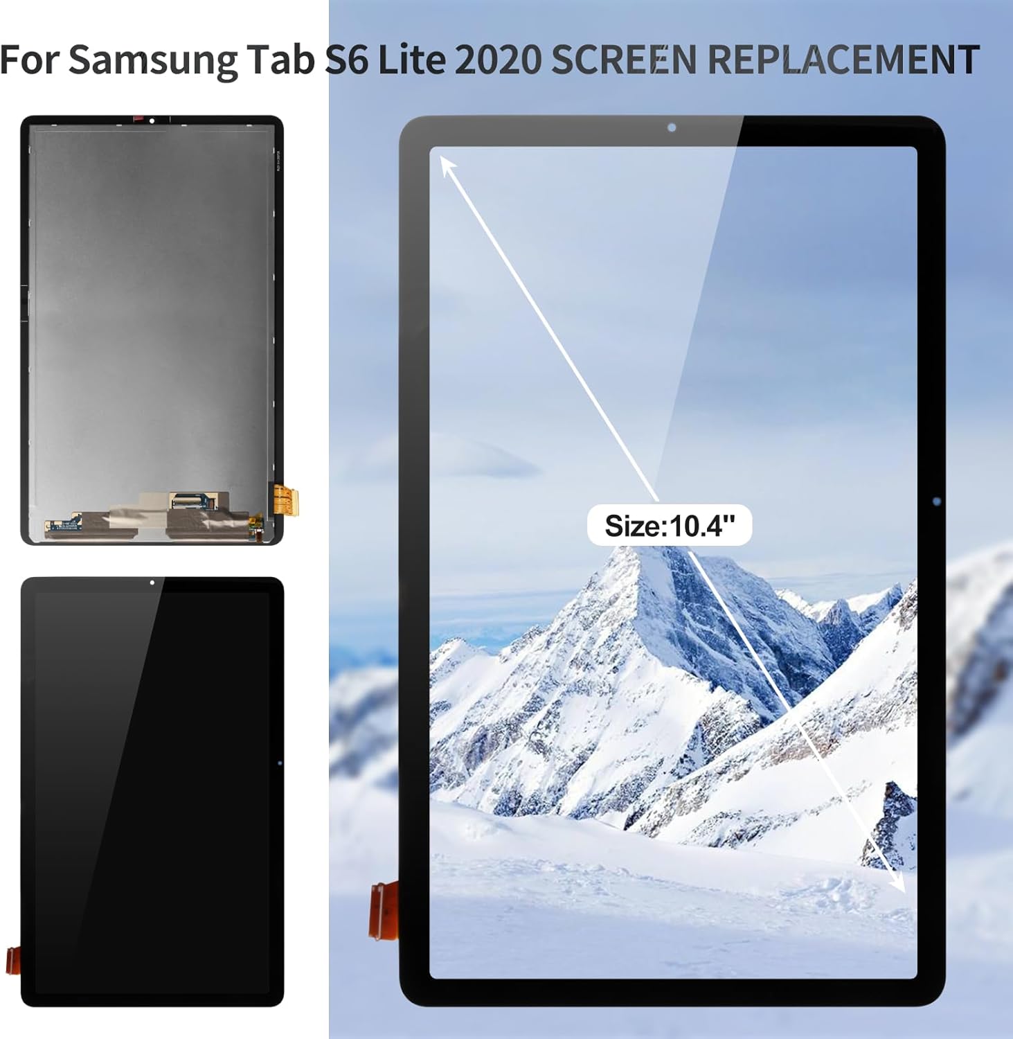 for Samsung Tab S6 Lite LCD Display Replacement for Samsung Galaxy Tab S6 Lite 10.4 Digitizer Screen Replacement for Samsung SM-P610 Touch Screen Assembly Repair Kits SM-P610N SM-P615 Black