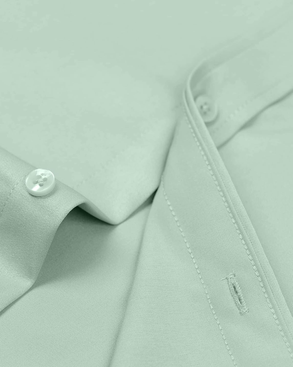 Alimens & Gentle Men's Dress Shirts Long Sleeve Wrinkle-Free Stretch Shirts Solid Formal Button Down Shirt with Pocket - Image 4