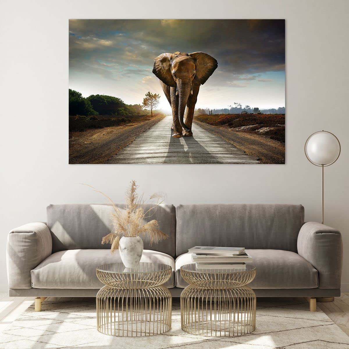 Decorazione Parete Quadro Vetro Moderno Luna E Stelle 120x80cm - Soggiorno  O Camera Quadri Soggiorno Grandi Dimensioni, image size:1200x1200