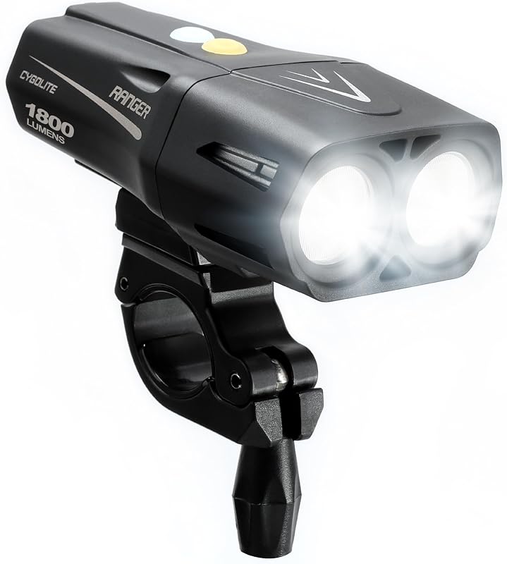 Cygolite Ranger 2000, 1800, 1500 Lumen Endurance Bike Lights - Ultra High Run Time, 9 Light Modes, Fine Tuneable Brightness, IP67 Waterproof, USB Rechargeable, Road & Mountain