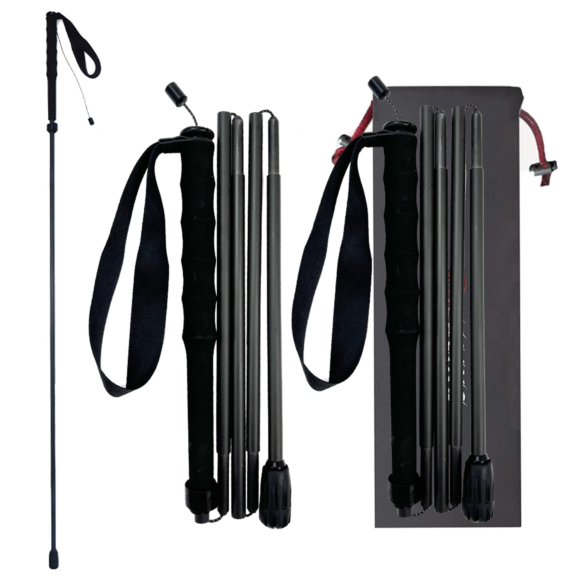 O kijki trekkingowe 【ultralekkie】 110G/120G/130G włókno węglowe 5 sekcji, zestaw 210 cm/120 cm/130 cm, sprzęt do wspinaczki górskiej, czapka odprowadzająca wilgoć z torbą do przechowywania, uniseks