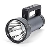 Rechargeable LED Flashlight with Power Display, 4 Light Modes, High Lumens Handheld Torch, Dual Switch, Waterproof Portable Flashlight for Camping, Hiking, Indoor and Outdoor Use (LK6017-White light)