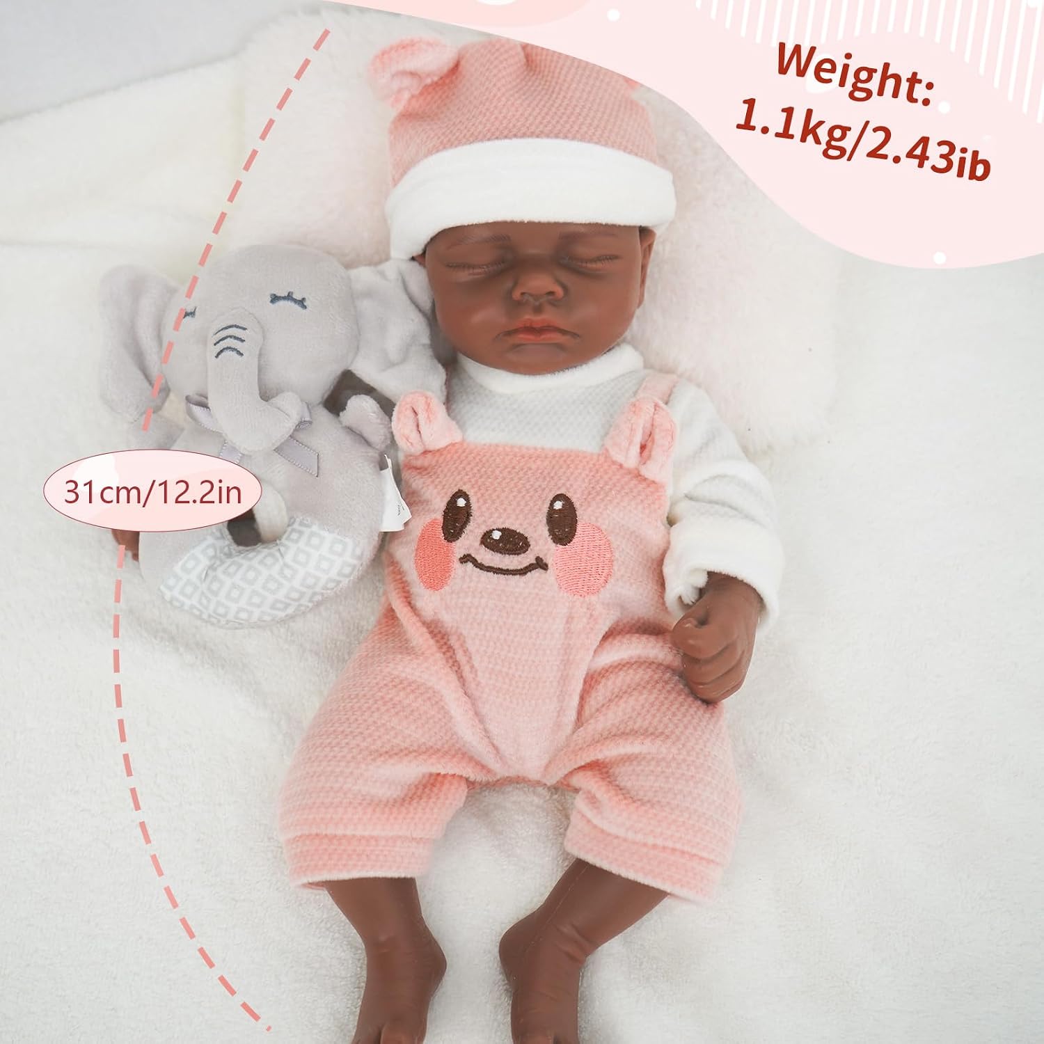 Girl 12 Inch, Full Silicone Baby Doll, Reborn Baby Dolls Silicone Full Body, Sleeping Position Newborn, Not Vinyl