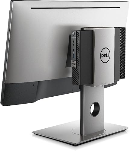 Vista 3 de Dell MFS18 Compact Micro Form Factor All-in-One Stand soporta modelos Dell Ultra Sharp y P de 19" a 27