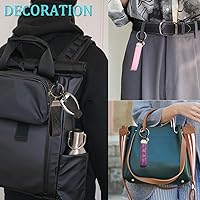 Vista 6 de Llavero de llaves de coche, llavero de cuero, llavero de coche decorativo universal, anillo en D antipérdida, llavero giratorio de 360 grados, Azul