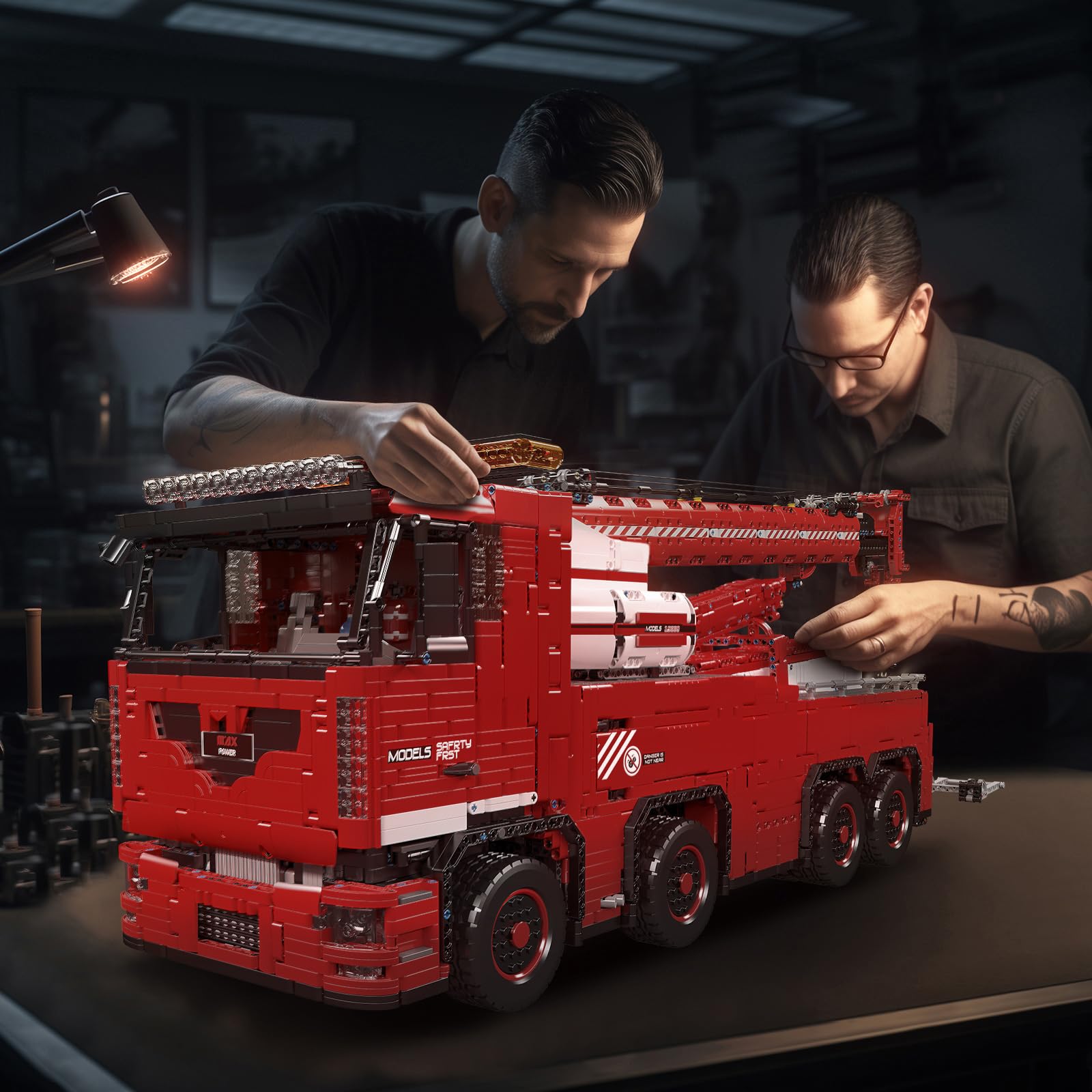 Mould King 19008S Technique Dépanneuse Grue Blocs de Serrage 10966 pièces Technique d'ingénierie Camion Modèle Wrecker Kit de Montage Chariot de Grue pneumatique Cadeau pour Adultes et Adolescents