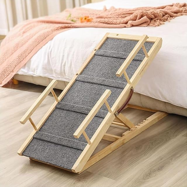 YPDOPORA Rampa Ajustable para Mascotas para Todos Los Perros Y Gatos, Rampa Portátil De Madera para Mascotas