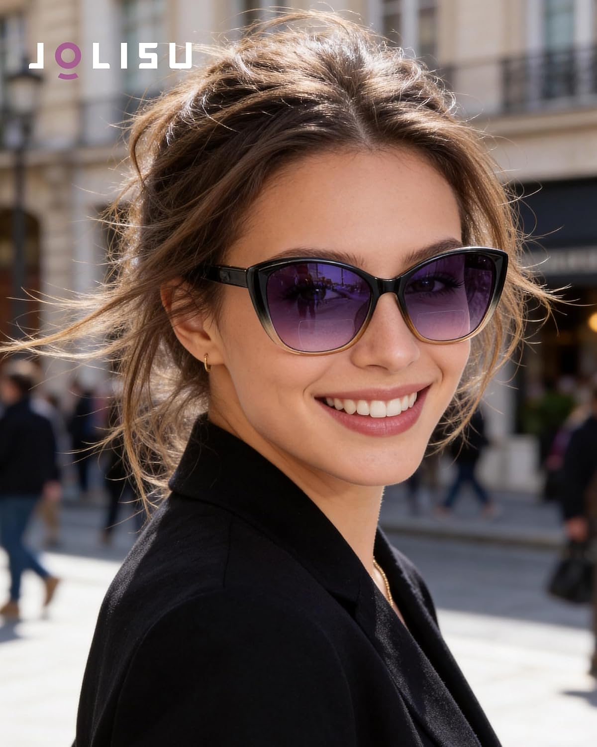 jolisu 3 pack bifocal reading sunglasses for women, 2 in 1 sun readers glasses spring hinge with uv400 protection mix a 2.5 x