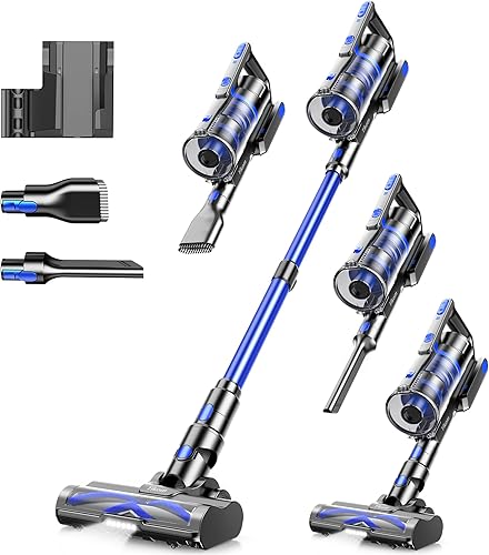 Tikom Aspiradora inalámbrica para el hogar, aspiradora de palo de 450 W40000 pa, antienredos, aspiradora de mano ligera para suelos duros, pelo de