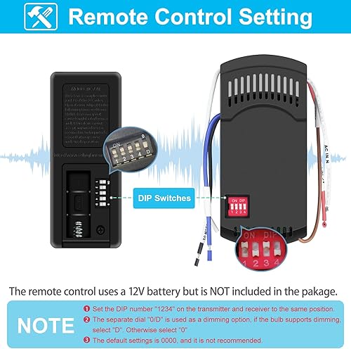 Miniatura 3 de Hampton Bay - Kit de control remoto de ventilador de techo, control remoto universal con atenuador de luz, funciona con ventiladores de techo de CA