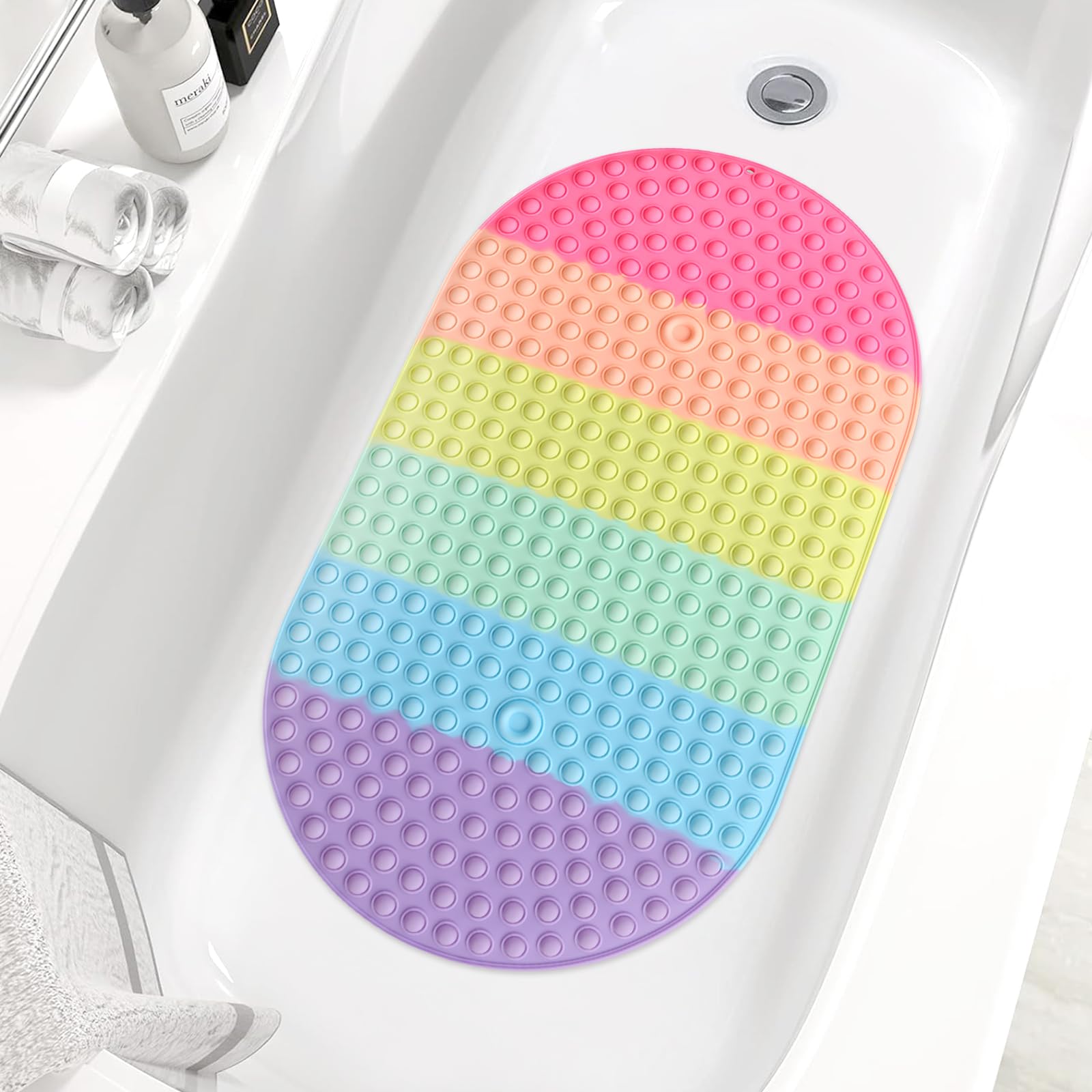 Tappetino Bagno Moderno Etnico 40x60 - Morbido e Antiscivolo Ovale