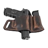 Comfort Carry Leather Holster & Mag Pouch Combo | Made in USA Fits Glock 17 19 22 23 32 33 | Springfield XD & XDS | S&W M&P Shield | Fits Most 1911 Style Handguns