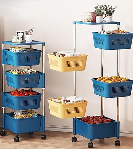 Miniatura 3 de Estante de almacenamiento giratorio para cocina, almacenamiento de verduras, carrito redondo de frutas, cesta de frutas, cebolla, papas,