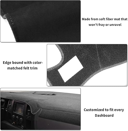 Miniatura 5 de POSAID Cubierta de tablero de instrumentos para Chevy Silverado 2007-2013 y GMC Sierra 07-13 con dos guanteras color negro