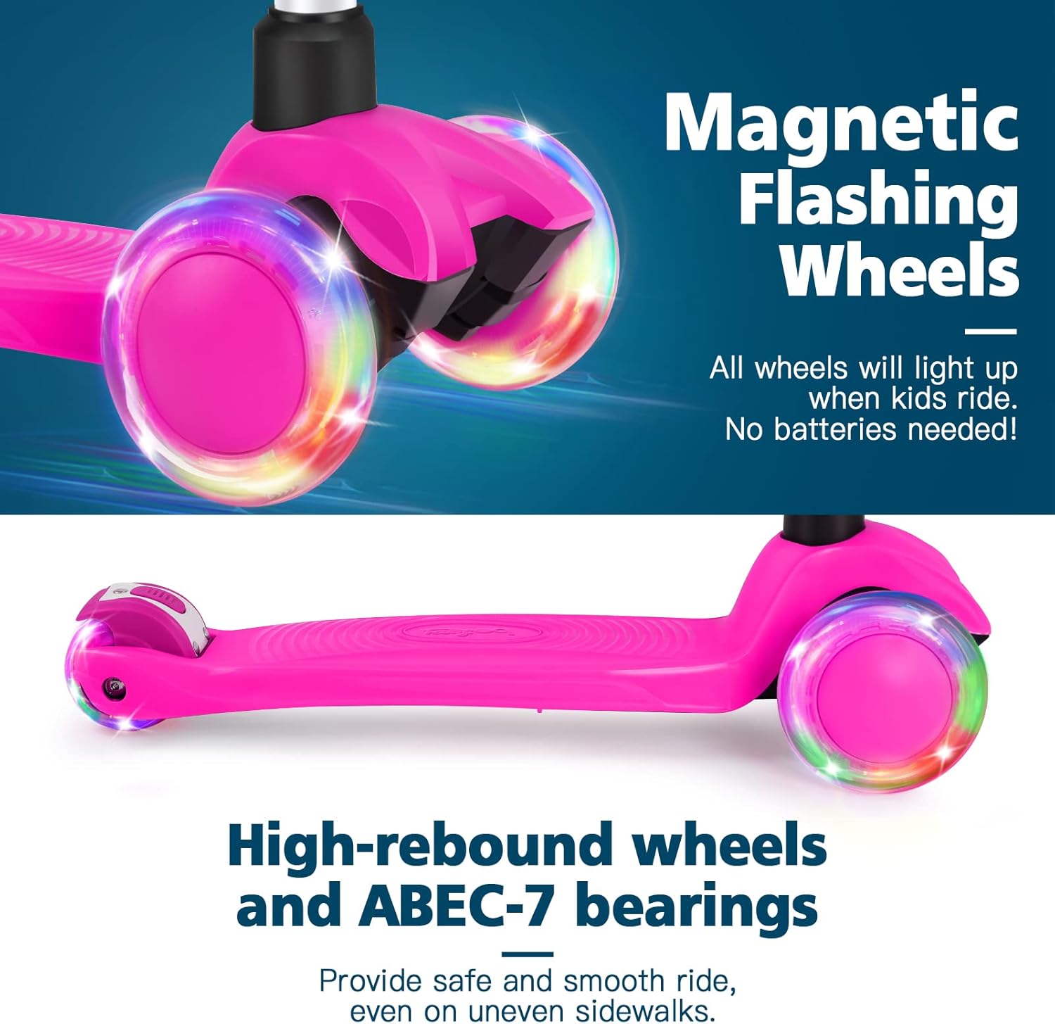 Flаѕh Dеаlѕ - 70% оƒƒ Beleev Scooters for Kids 3 Wheel Kick Scooter for Toddlers Girls & Boys, 4 Adjustable Height, Lean to Steer, Extra-Wide Deck, Light Up Wheels for Children from 3 to 14 Years Old