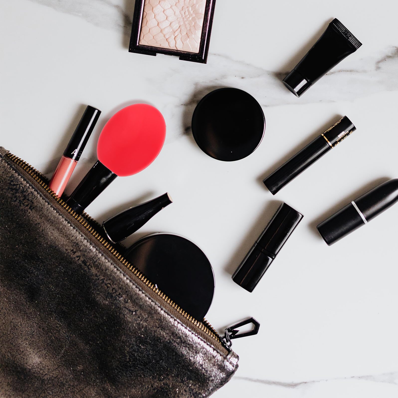 Fundas para Brochas de Maquillaje de Silicona Set de 9 Unidades Rosa Rojo y Morado Protectores Antipolvo para Brochas Cosméticas Ideales para Viajes y Uso Diario