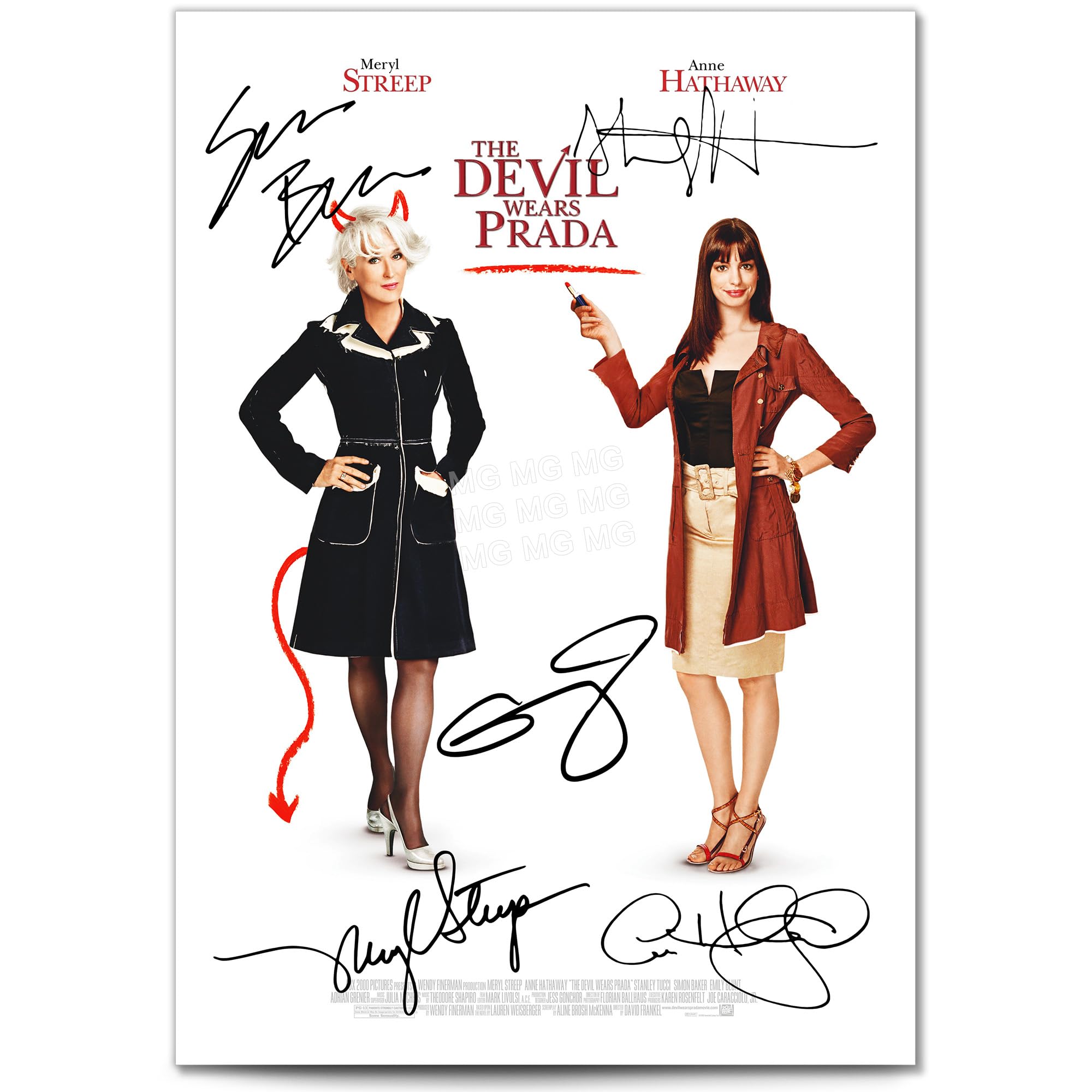 Mounted Gifts Trading A3 Print (Unframed) The Devil Wears Prada 2 Cast Signed A4/A3 Poster Photo Print Framed Autograph Gift Movie Fashion Film Meryl Streep Anne Hathaway Emily Blunt (A3 Print (Unframed))