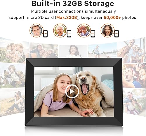 Miniatura 4 de FANGOR Marco de fotos digital WiFi de 10.1 pulgadas, pantalla táctil IPS HD de 1280 x 800, marco de fotos inteligente electrónico con almacenamiento
