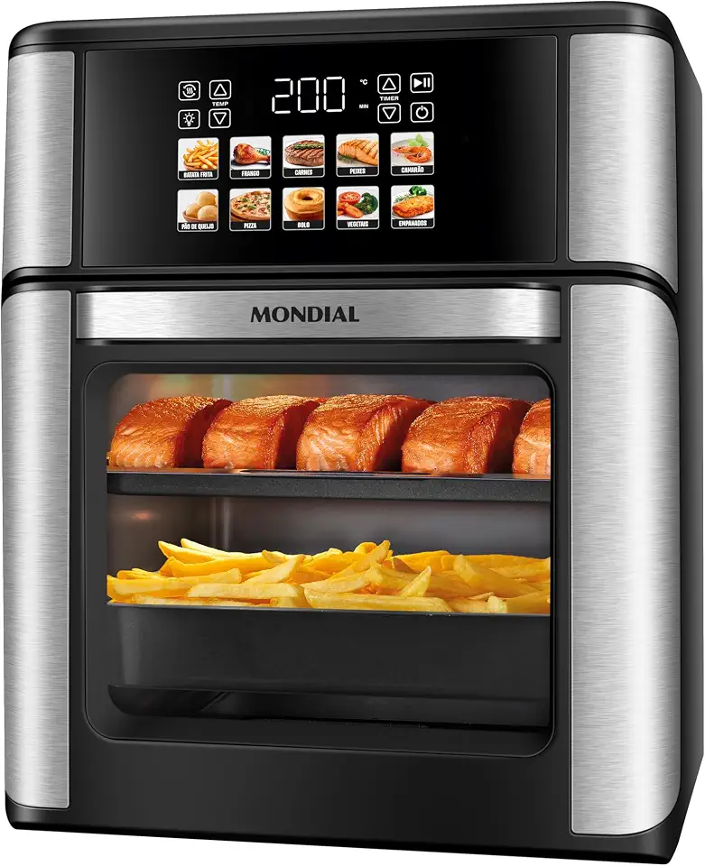 MONDIAL, Fritadeira Air Fryer Forno Oven 13L, Preto/Inox, 2000W, 110V - AFON-13-IMT