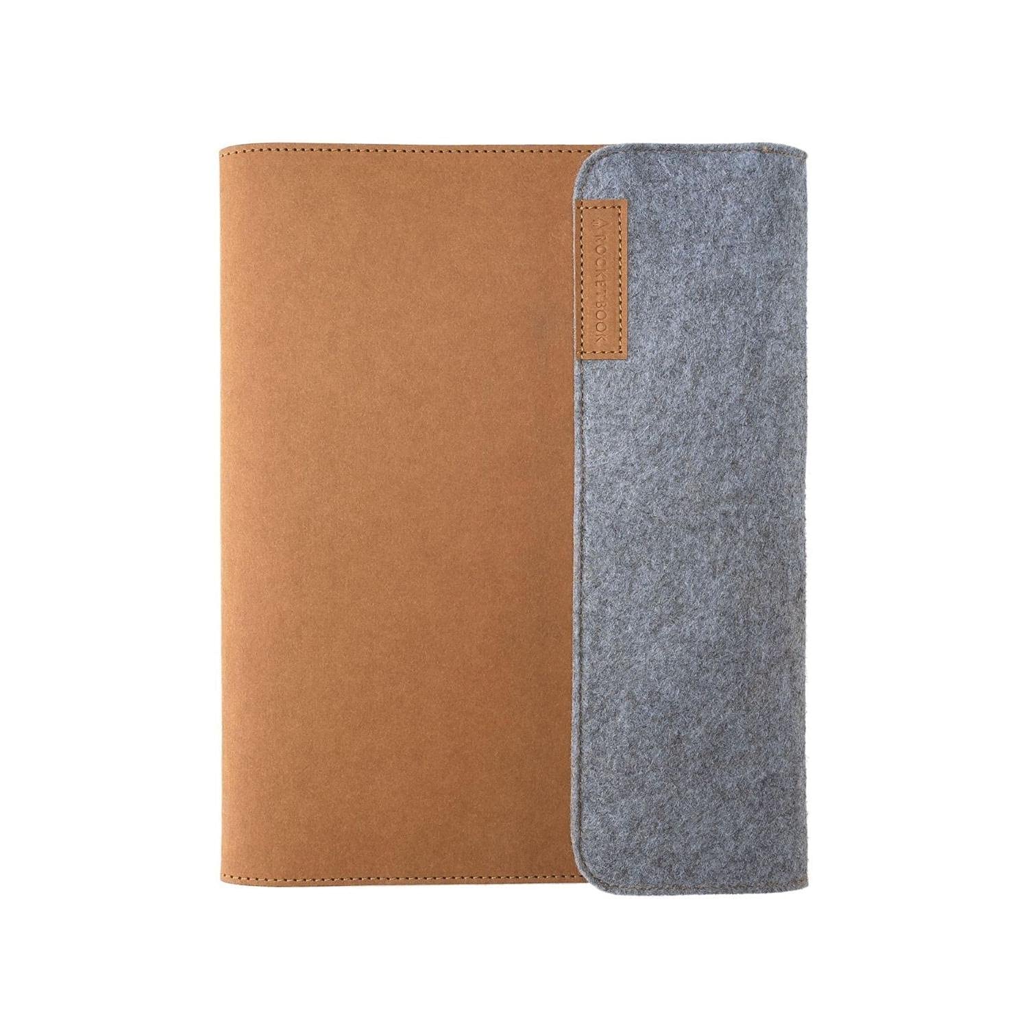 Smart Notebook Folio Cover - Mars Sand Tan For Executive A5 , Recyclable, Biodegradable, Pen Holder, Magnetic Clasp, Inner Storage