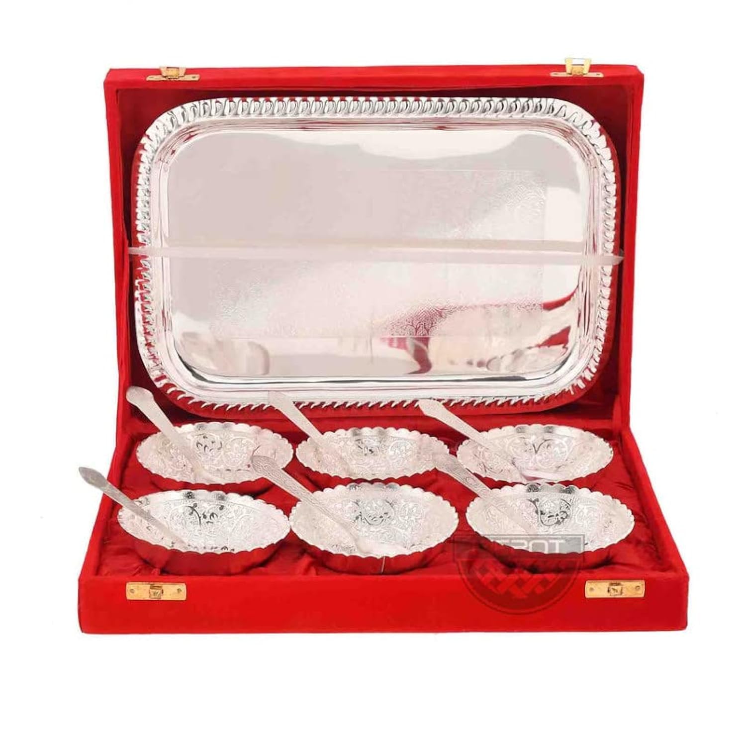Piepot | German Silver Bowl Set | 13 Pcs Set | Silver, Red Velvet Box | Best For Diwali Gift, Corporate Gift, Navratri Gift, 300 milliliter (B0BC28FD1J) Amazon Price History, Amazon Price Tracker